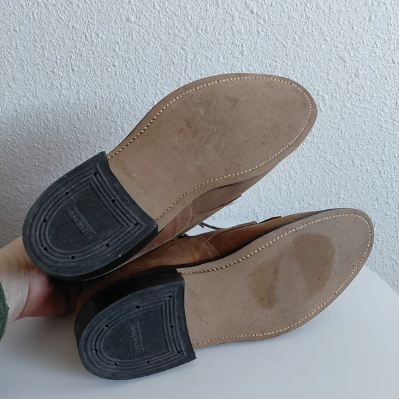 VTG Silver Rebel Brown Leather Lace-Up Boots Fringe Equestrian - Picture 9 of 14